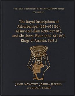 Photo Of Book Cover For The Book Entitled Royal Inscriptions Of Ashurbanipal Volume Three